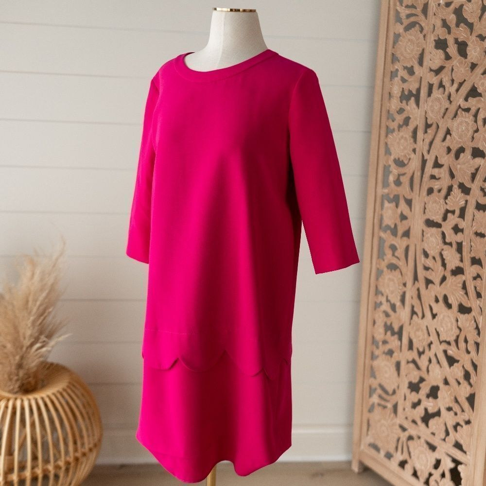 Kate‎ Spade Fuchsia Scalloped Shift Dress size 6
